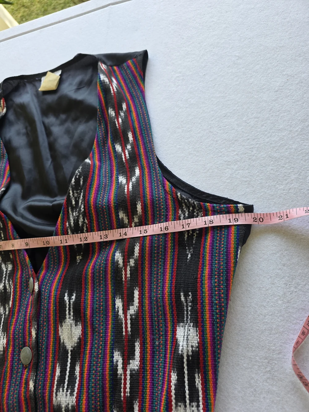 David Wayne Men's Multicolor Striped Pattern Vest with Black Base